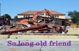 Lemoore High School bids farewell to the old Home Economics building as workers demolish it to make room for a new academic building. The small gym, right next door, is slated to come down soon too.